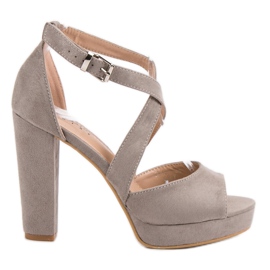 Seastar Sandales en daim sur la plate-forme gris