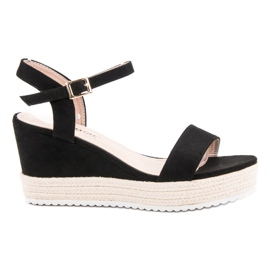 Seastar Sandales compensées confortables noir