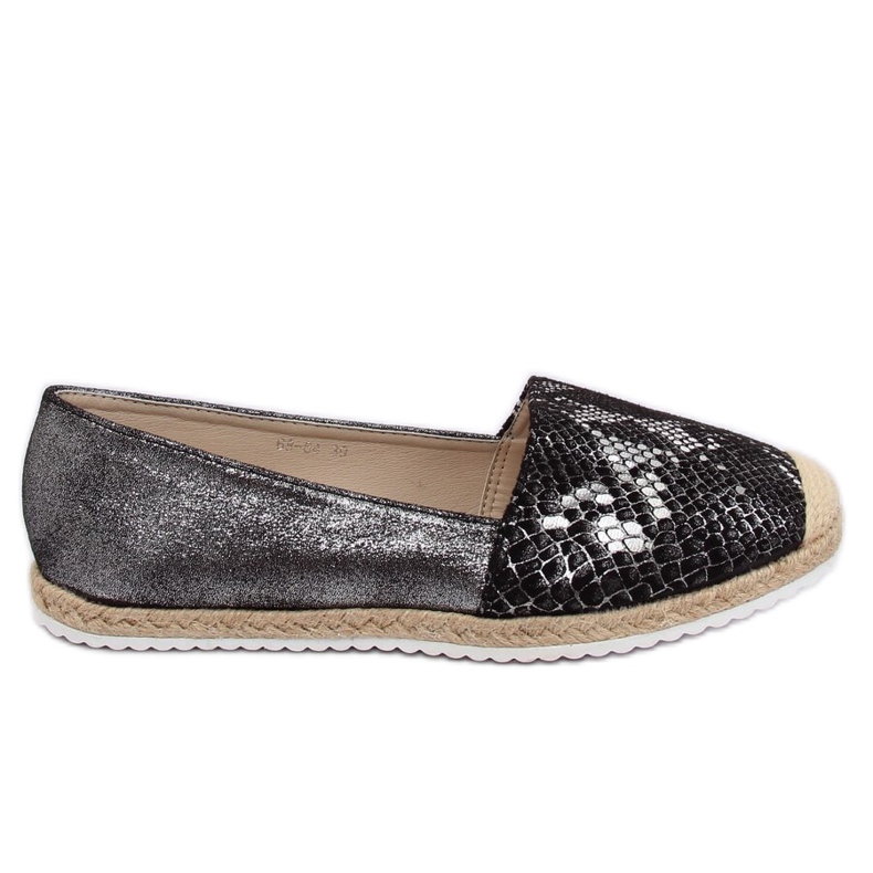 Espadrilles noires en peau de serpent 68-64 Noir le noir