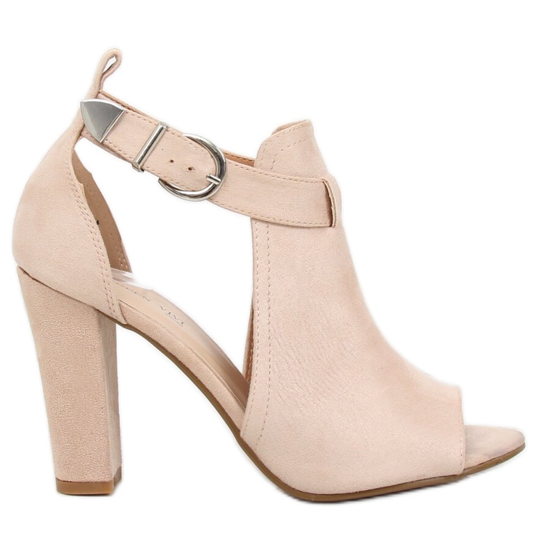 Escarpins doigt ouvert beige 368-2 Blanc