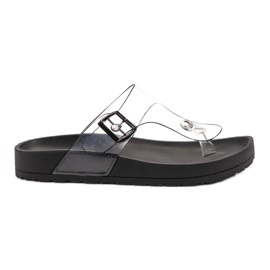 Seastar Des tongs transparentes noir