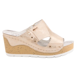 Sandales compensées VINCEZA doré