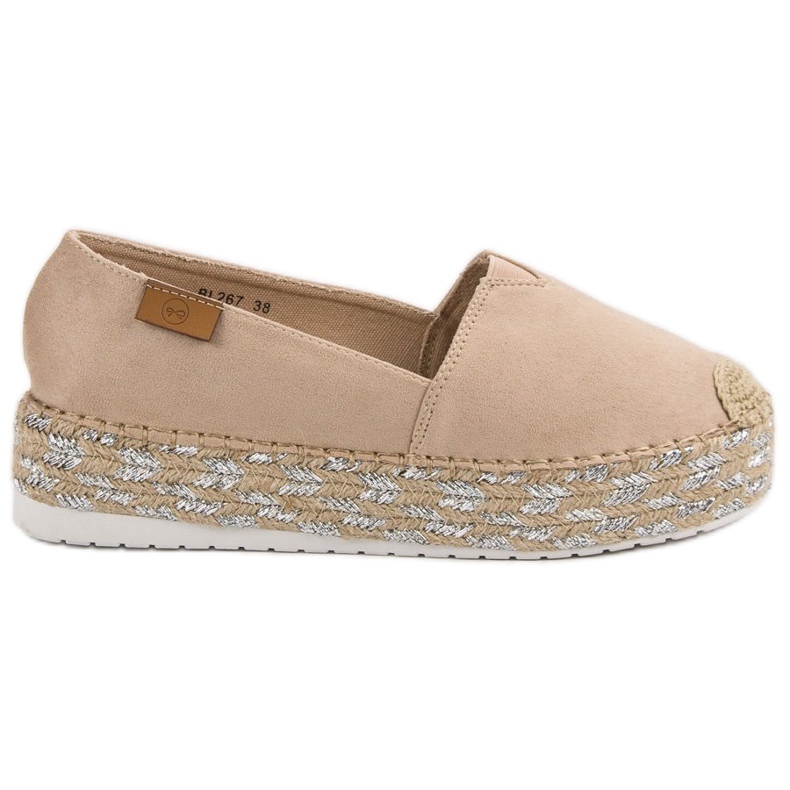 Forever Folie Espadrilles Beiges Sur La Plateforme