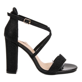 Seastar Sandales élégantes à paillettes noir