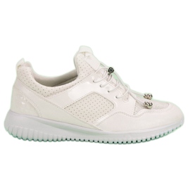 Chaussures de sport avec cordon de serrage blanche