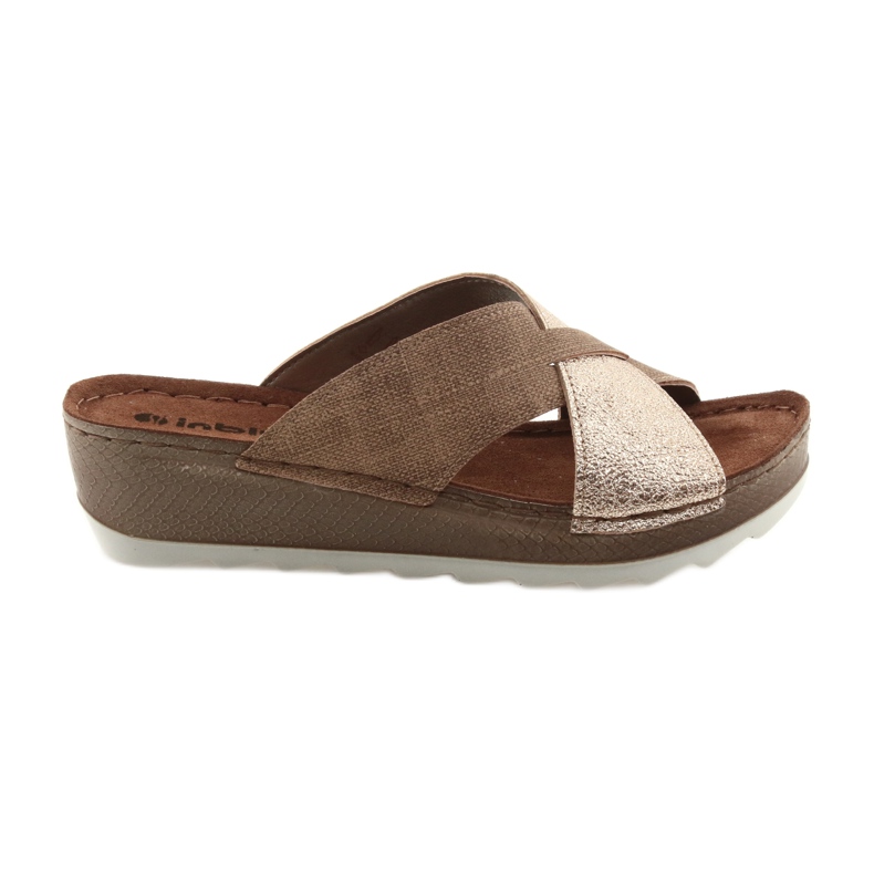 Chaussons KOMFORT INBLU GX006 marron / or beige d'or