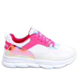 Chaussures de sport blanches et roses BL157 Rose Red