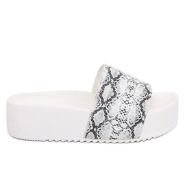 Chaussons N-32 White Snake à semelles hautes blanc