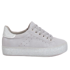 Gris Baskets femme grises R249