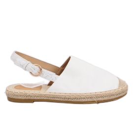 Blanc HH-119 Espadrilles blanches à talon ouvert