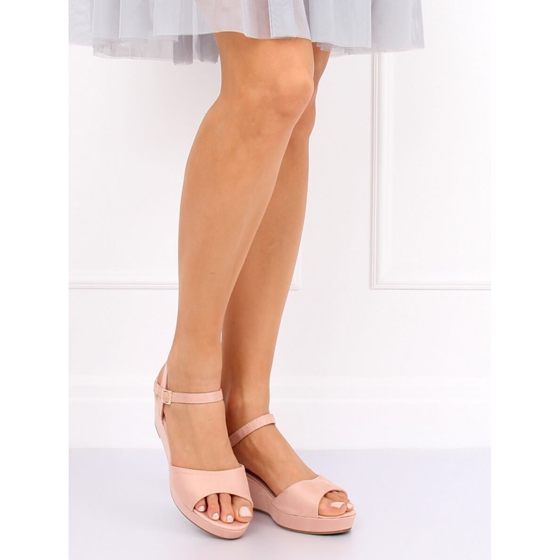 Sandales sur talon compensé rose K-7 Pink II-GAT