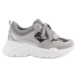 Baskets transparentes gris