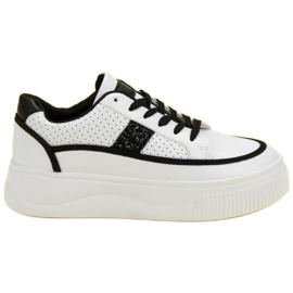 Creepers Blancs À Paillettes blanche