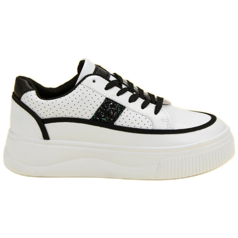 Creepers Blancs À Paillettes blanche