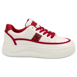 Creepers Blancs À Paillettes blanche