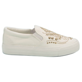 J. Star Slipons Blancs Avec Strass
