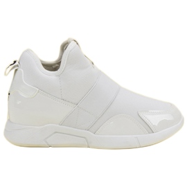 Baskets compensées à enfiler blanc