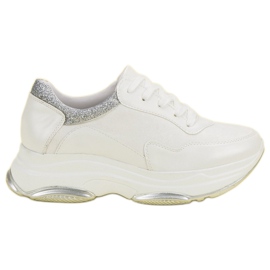 Weide Baskets blanches à paillettes