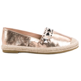 Bestelle Espadrilles À Clous Or Rose jaune
