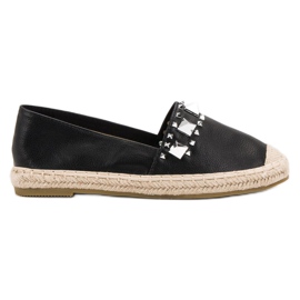 Bestelle Espadrilles Noires Avec Clous le noir