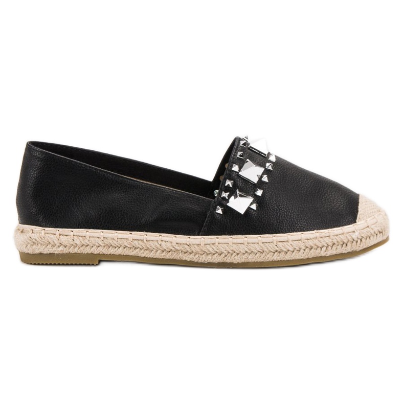 Bestelle Espadrilles Noires Avec Clous le noir