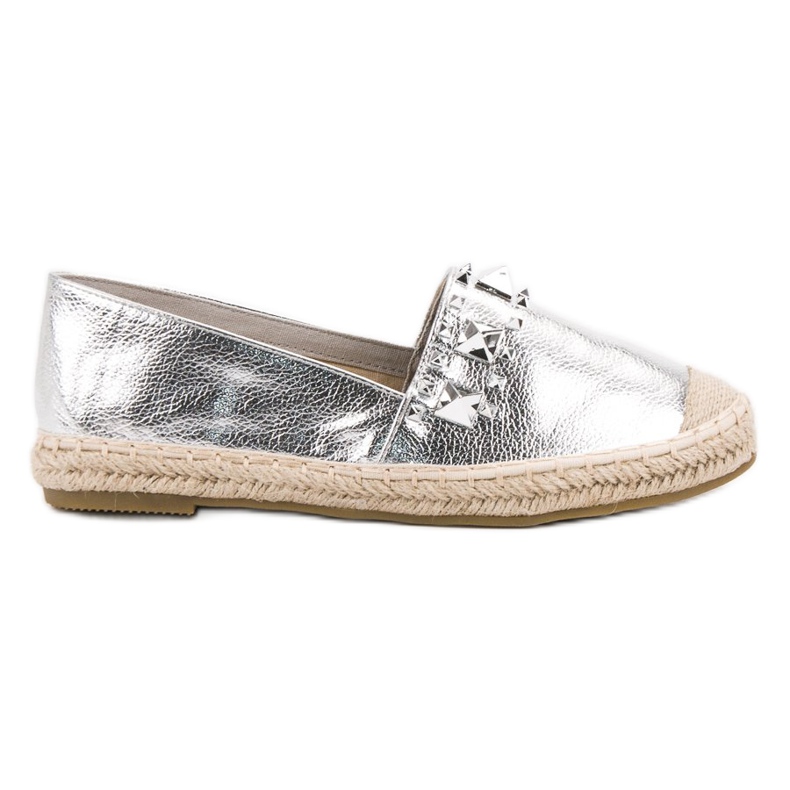 Bestelle Espadrilles En Argent Avec Clous gris