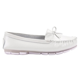 Filippo Mocassins En Cuir Avec Un Noeud blanche