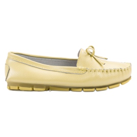 Filippo Mocassins En Cuir Avec Un Noeud jaune