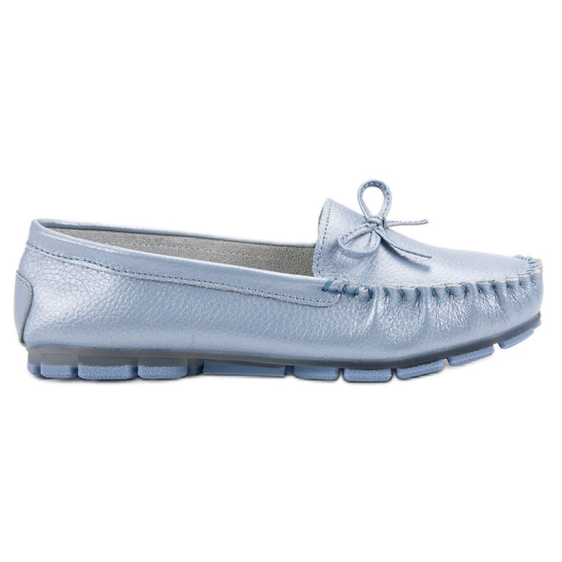 Filippo Mocassins En Cuir Avec Un Noeud bleu