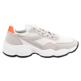 Chaussures de sport à lacets blanc gris