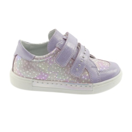 Chaussures velcro Ren But 3229 violet clair gris jaune