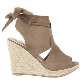 Espadrilles vertes sur compensées LM-023 Vert multicolore