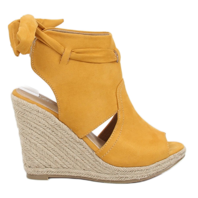 Espadrilles jaunes sur compensées jaune LM-023 Jaune