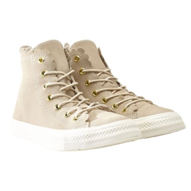 Converse Aigrette or jaune ivoire naturel All Star Scallop 421 de Chuck Taylor brun