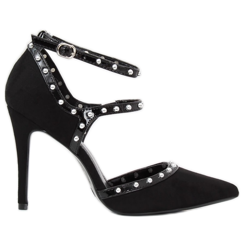 Escarpins sur un talon noir AT-0631-L Noir le noir