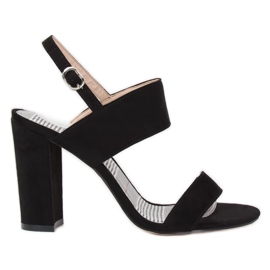 Sandales sur le poteau noir S116 Noir