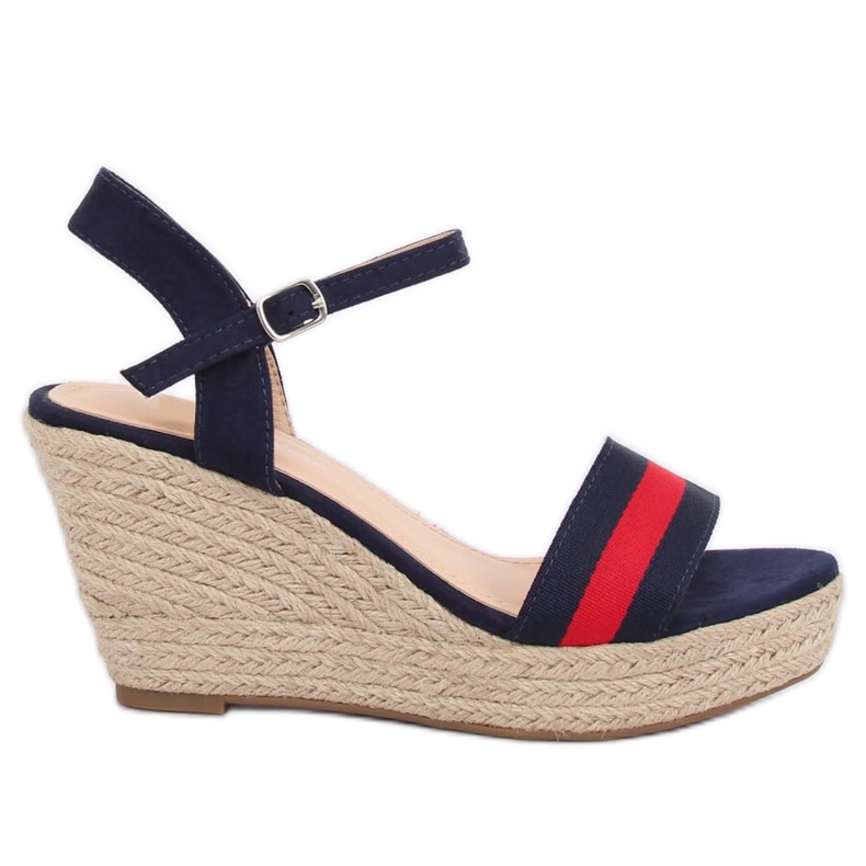 Espadrilles compensées bleu marine 9072 Bleu