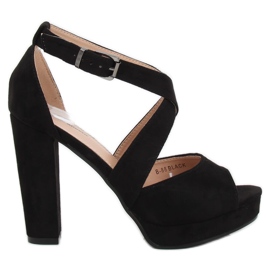 Sandales noires sur la plateforme B-88 Black le noir