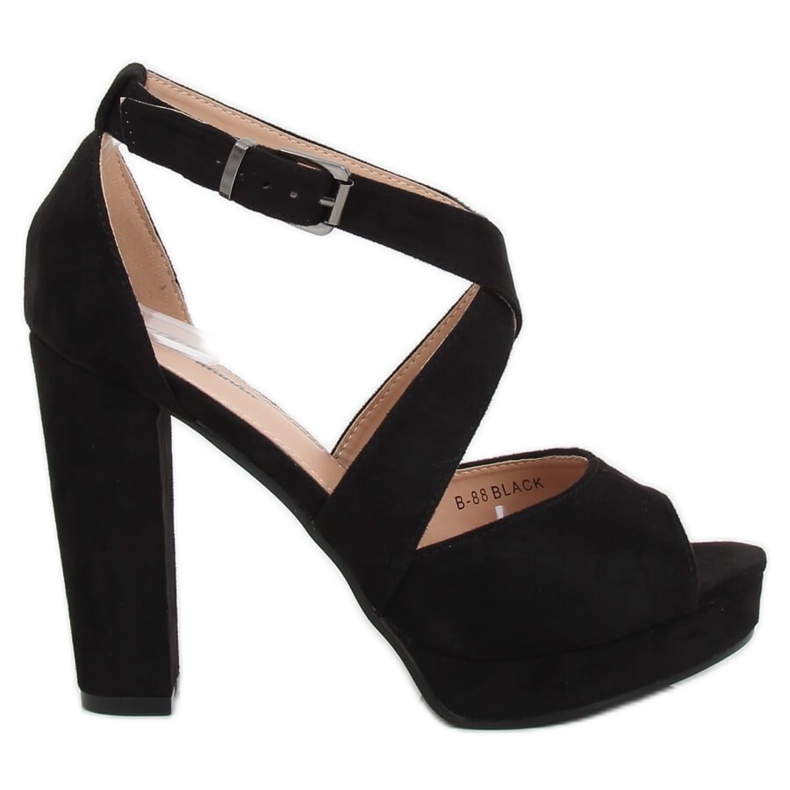 Sandales noires sur la plateforme B-88 Black le noir