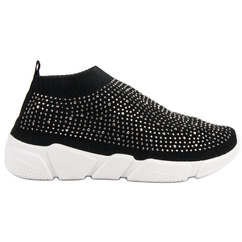 Chaussures de sport en textile avec cristaux le noir Chaussures de sport en textile avec cristaux le noir