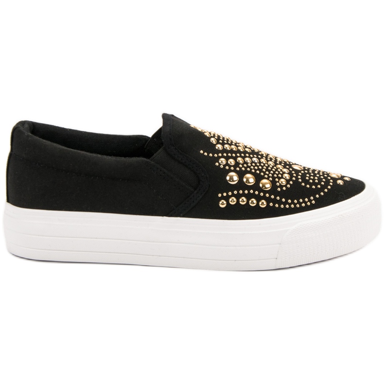 J. Star Slipons Noirs Avec Strass le noir