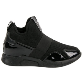 Baskets compensées à enfiler noir