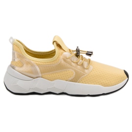 Chaussures de sport avec cordon de serrage jaune