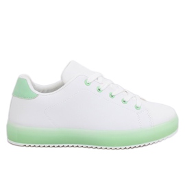 Baskets femme blanches et vertes 9118 Green
