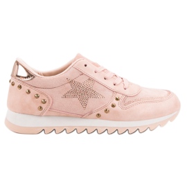 Chaussures de sport avec cristaux rose