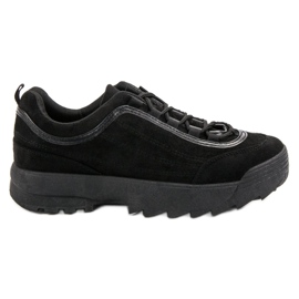 Baskets en daim noires le noir