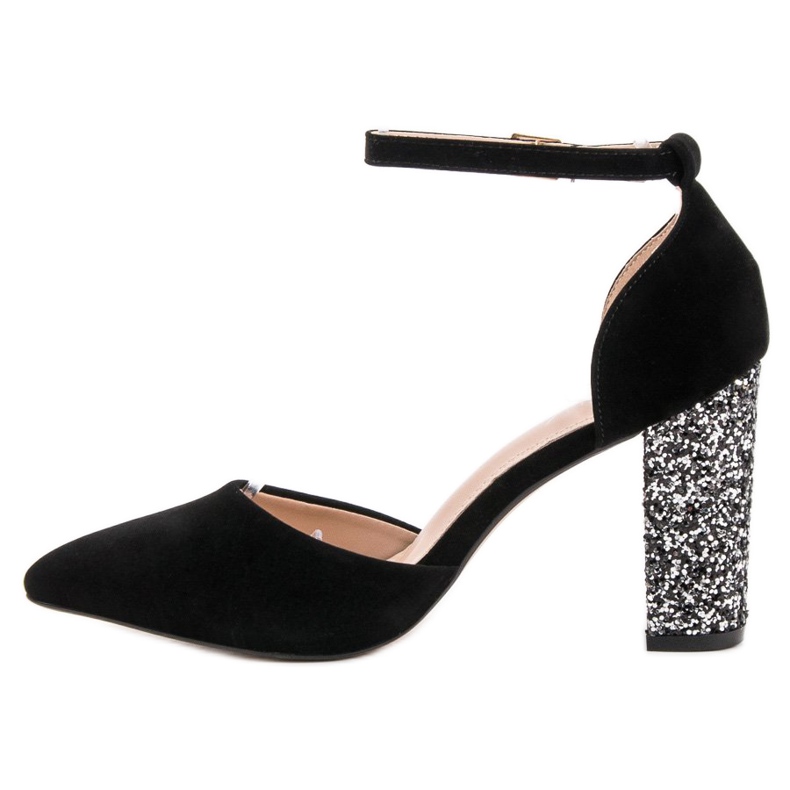 Weide Escarpins à talon pailleté le noir