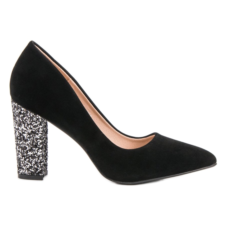 Weide Escarpins en daim noir le noir