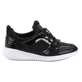 Chaussures de sport avec cordon de serrage noir