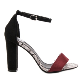 Danic Sandales à talons hauts noir rouge